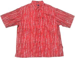 ROCA WEAR ロカウェア STRIPE ストライプ柄 S/S 半袖 シャツ（レッド） (L) [並行輸入品]