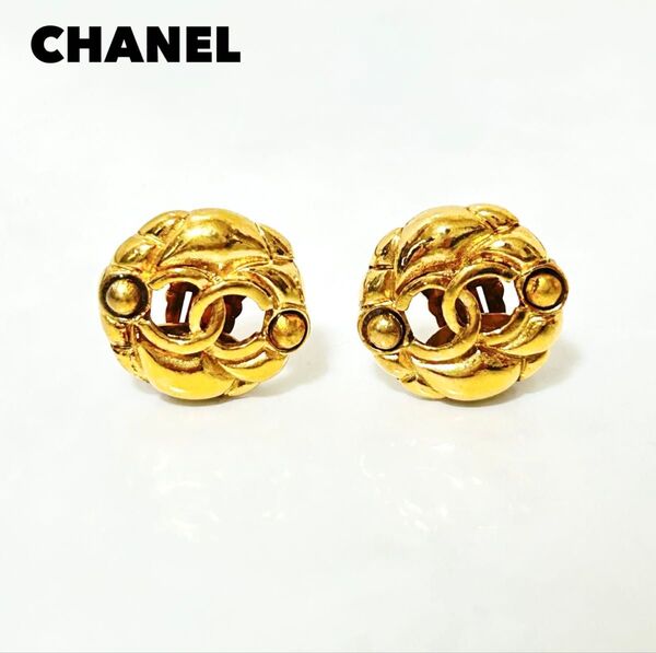 希少 CHANEL シャネル ココマーク ゴールド ヴィンテージ イヤリング