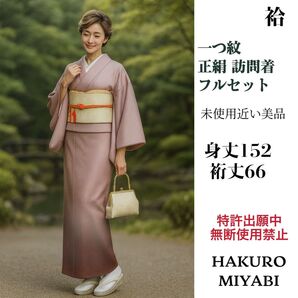 特選 正絹訪問着 グラデーション 染め疋田柄地紋入り ゆったり 2fb71