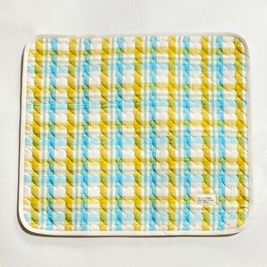 《カフェマット》イエロー×ブルー/カフェマット/滑り止め付き ハンドメイド