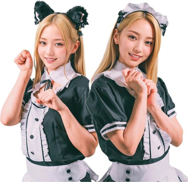 コスプレ メイド服 Mサイズ ハロウィン メイド クリニック 黒猫メイド