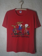 to1180　ラッセル アメリカ製　80s　ビンテージ　vintage グランド ティトン Grand Teton 登山　キャンプ　アウトドア　トナカイ　tシャツ_画像1