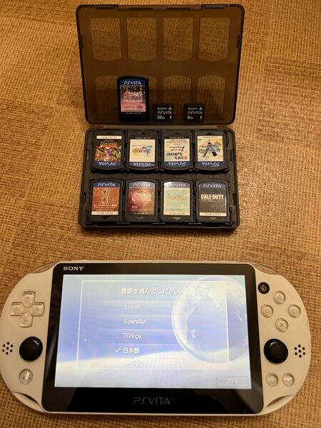 SONY ソニー PlayStation Vita PCH-2000 本体 プレステ 動作品 ソフト9本+メモリーカード2枚