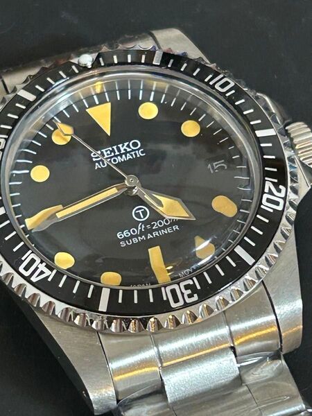 アンティークカスタムNH35Aムーブメント搭載39.5mmドームレンズステンレス 腕時計 自動巻 黒文字盤