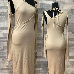 mister it. ミスターイット 変形ワンピース シルク混 ベージュ系 F