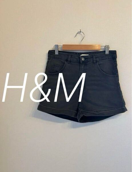 H&M ハイウエスト ショートパンツ M ダークグレー