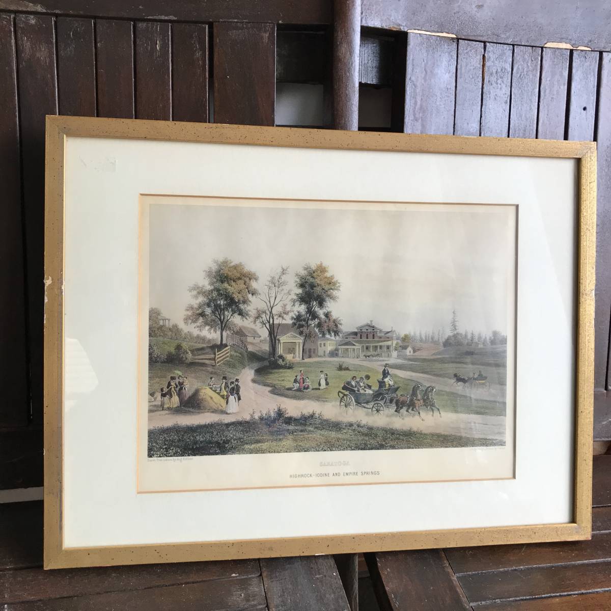 Selten! Antike europäische Landschaftslithographie Wandbehang Vintage / Interieur Europa 50er 70er Französisch Britisch Malerei Brocante, Kunstwerk, Drucke, Lithografie, Lithographie