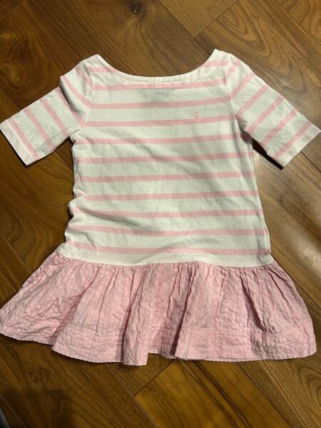 ラルフローレン ピンクストライプフリルチュニック 100cm