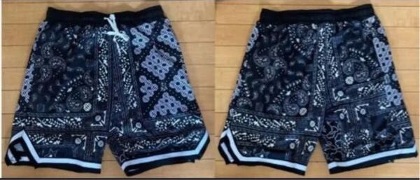 パンツ ペイズリー ペイズリー柄 ショートパンツ ハーフパンツ タイダイ柄 激安 セットアップ ハーパン ショート 黒 ブラック