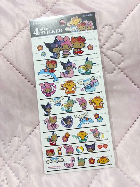 サンリオ 4サイズステッカー シール 夏 クロミ キティ マイメロ プリン 日焼け