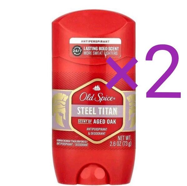 【2個】オールドスパイス スチールタイタン 制汗剤 デオドラント エイジドオーク 73g 白 ホワイトスティックOld Spice