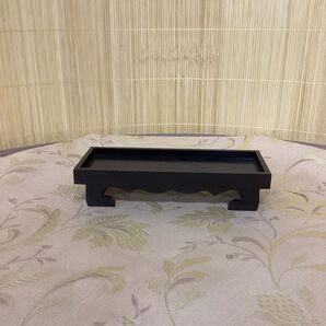 飯台 黒塗り 木製 【サイズ】幅18cm 奥行き7cm 高さ4cm