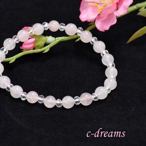 6mmローズクォーツ 恋愛運アップ 天然石ブレスレット 開運 ピンク