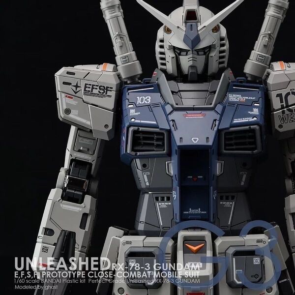 PG UNLEASHED 1/60 RX-78-3 G3ガンダム用水転写式デカール3枚セット