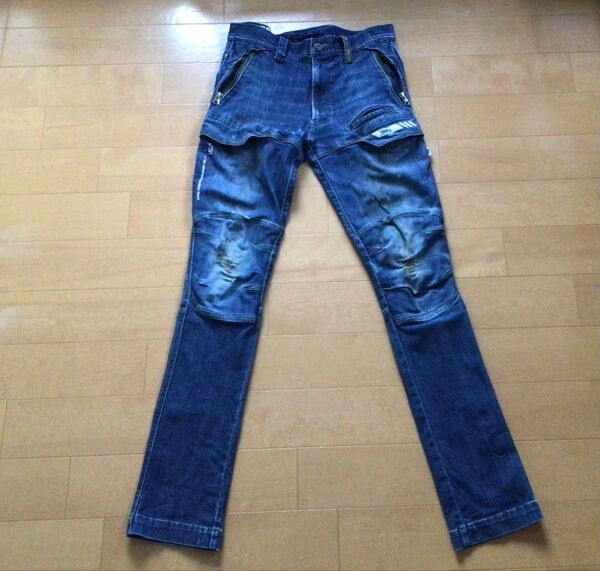寅壱 作業着 デニム カーゴパンツ M ストレッチ ズボン ジーンズ 作業服