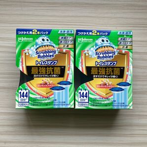 【新品】ジョンソン スクラビングバブル トイレスタンプ 最強抗菌 エレガンスフラワー つけかえ用2本パック ×2箱 144日分
