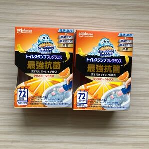 ジョンソン スクラビングバブル トイレスタンプ 最強抗菌 クリスピーシトラス 本体 38g × 1個 2箱