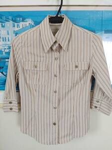 [ Cecil McBee ] stripe shirt * 7 minute sleeve 