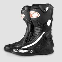 SALE！ツーリングブーツ メンズ オフロード レーシング プロテクター バイク用靴 ライディングシューズ モトクロス 黒・41サイズ：255mm_画像1