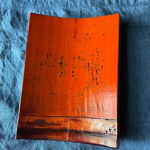 根来塗り 脚付皿 塗り木皿 工芸品