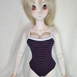1/3ドール向け水着 赤黒ストライプ DDDy、L胸も可