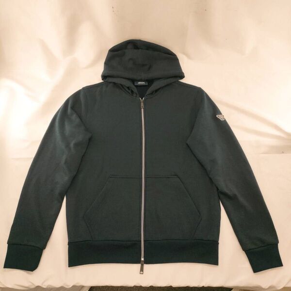 A-19【良品】ARMANI JEANS アルマーニジーンズ パーカー フーディ 長袖 ネイビー系 トップス 上着 フルジップ