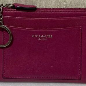 COACH コーチ キーリング付き ミニスキニー IDケース ピンク 値下げ