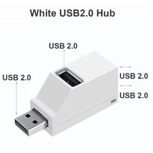 USBポート ハブ 3ポート ホワイト 白