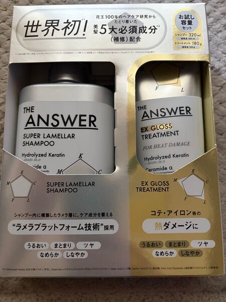 THE ANSWER スーパーラメラシャンプー&EXグロストリートメント FOR HEAT DAMAGEペアセット