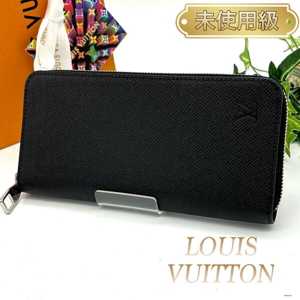 【未使用級】ルイヴィトン タイガ ヴェルティカル 二つ折り長財布 ラウンドファスナー ブラック 黒 LOUIS VUITTON