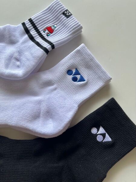 新品 YONEX ヨネックス 刺繍口ゴ ソックス 3足セット 約25-28cm