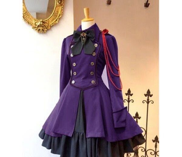 匿名配送 新品未使用 Lサイズ 可愛い パープル 軍服 コスプレ衣装 ゴシック ロリータドレス パーティー 姫系