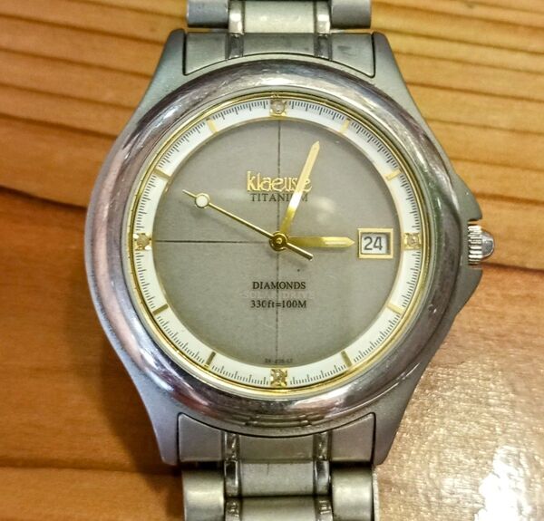 Klaeuse クロイゼ TITANIUM チタン DIAMONDS ダイヤモンド ソーラー 100M防水 稼働品 中古品