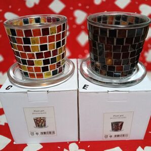 大人気のお洒落なモザイクガラス植木鉢 3.5号 3セット