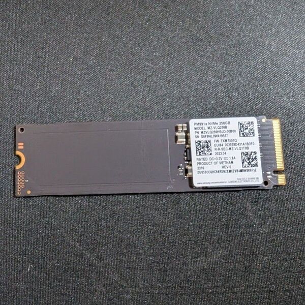 【516時間】【404回】Samsung PM9918 NVMe M.2 SSD 256GB 正常