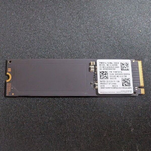 【70時間】【342回】Samsung PM991a NVMe M.2 SSD 256GB MZ-VLQ256B
