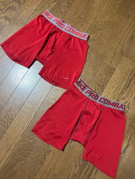 Nike Pro Combat レッド サッカーインナースパッツ M L
