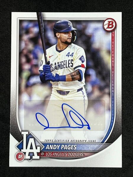 2025 Bowman Andy Pages Auto ドジャース アンディ・パヘス 直筆サイン Topps 大谷翔平