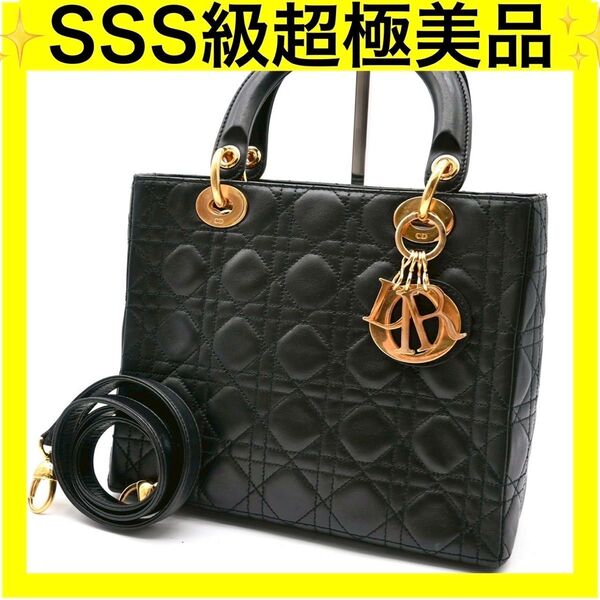 Dior レディディオール カナージュ ブラック ハンドバッグ 2way