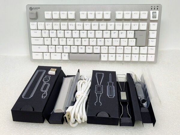 【美品】エレコム 75% ワイヤレスゲーミングキーボード V custom VK520LL White 日本語配列