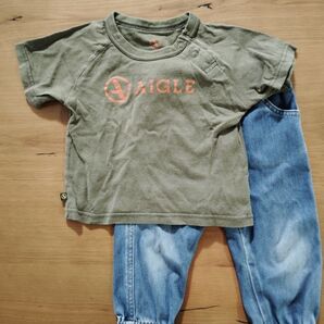 AIGLE キッズ Tシャツ&デニムパンツ 80サイズ 2点セット