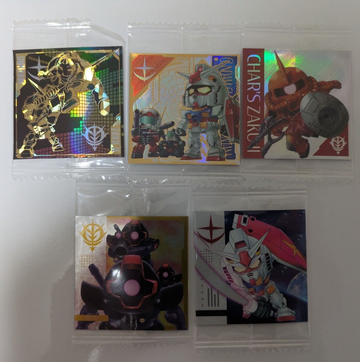 にふぉるめーしょん 機動戦士ガンダム シールウエハースvol.1 〜 ファーストガンダム　5枚セット