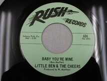 【SOUL ７”】LITTLE BEN & THE CHEERS / I DON'T HAVE TO CRY、BABY YOU'RE MINE_画像3