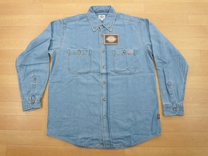 g319★新品★サイズ L★DICKIES ディッキーズ FB460U デニムシャツ★ワークシャツ ボンマックス★カラー7 ブルー★即決★