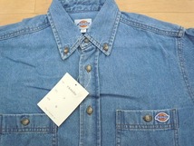 g371★新品★サイズ S★DICKIES ディッキーズ FB460U デニムシャツ★ワークシャツ ボンマックス★カラー7 ブルー★即決★_画像2