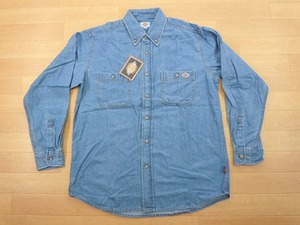 g382★新品★サイズ L★DICKIES ディッキーズ FB460U デニムシャツ★ワークシャツ ボンマックス★カラー7 ブルー★即決★