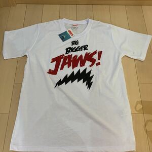 送料無料　未使用　映画 JAWS ジョーズ Tシャツ　Lサイズ　メンズ　ポリエステル　ジョーズ　文字