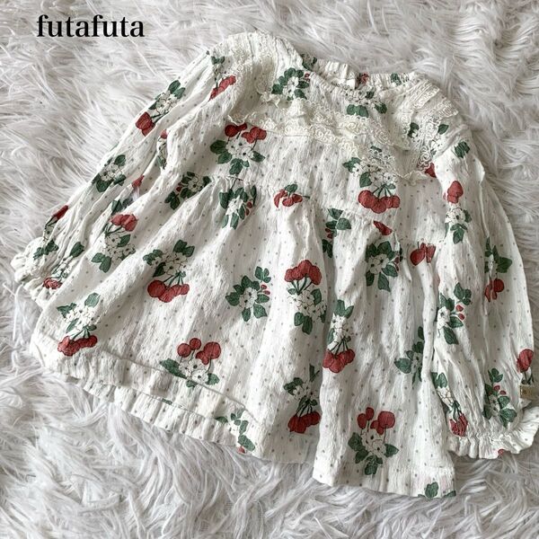 futafuta フタフタ バースデイ 刺繍レース いちご柄 シャツブラウス 80cm ベビー服