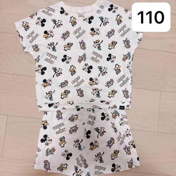 人気 バースデイ フタフタ ミッキーTシャツ ショートパンツ110 セットアップ キッズ