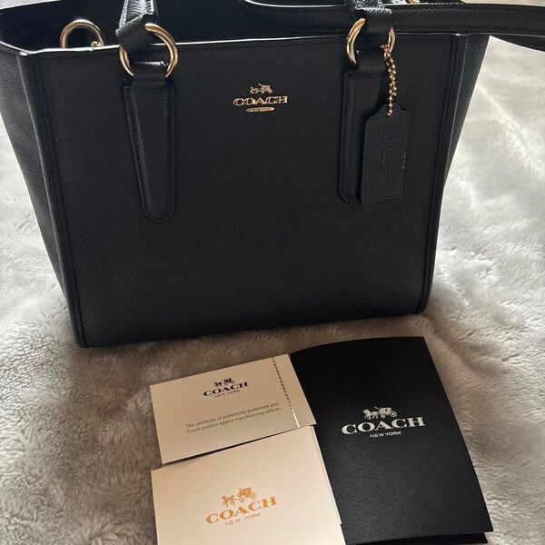 COACH coach コーチ ミニトートバッグ ネイビー ショルダーバッグ 2way トート バッグ